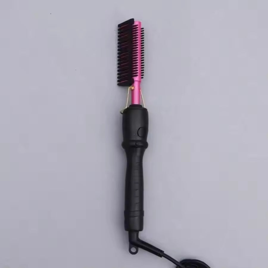 Electric Hair Straightening Brush — 2-in-1 Styling Comb