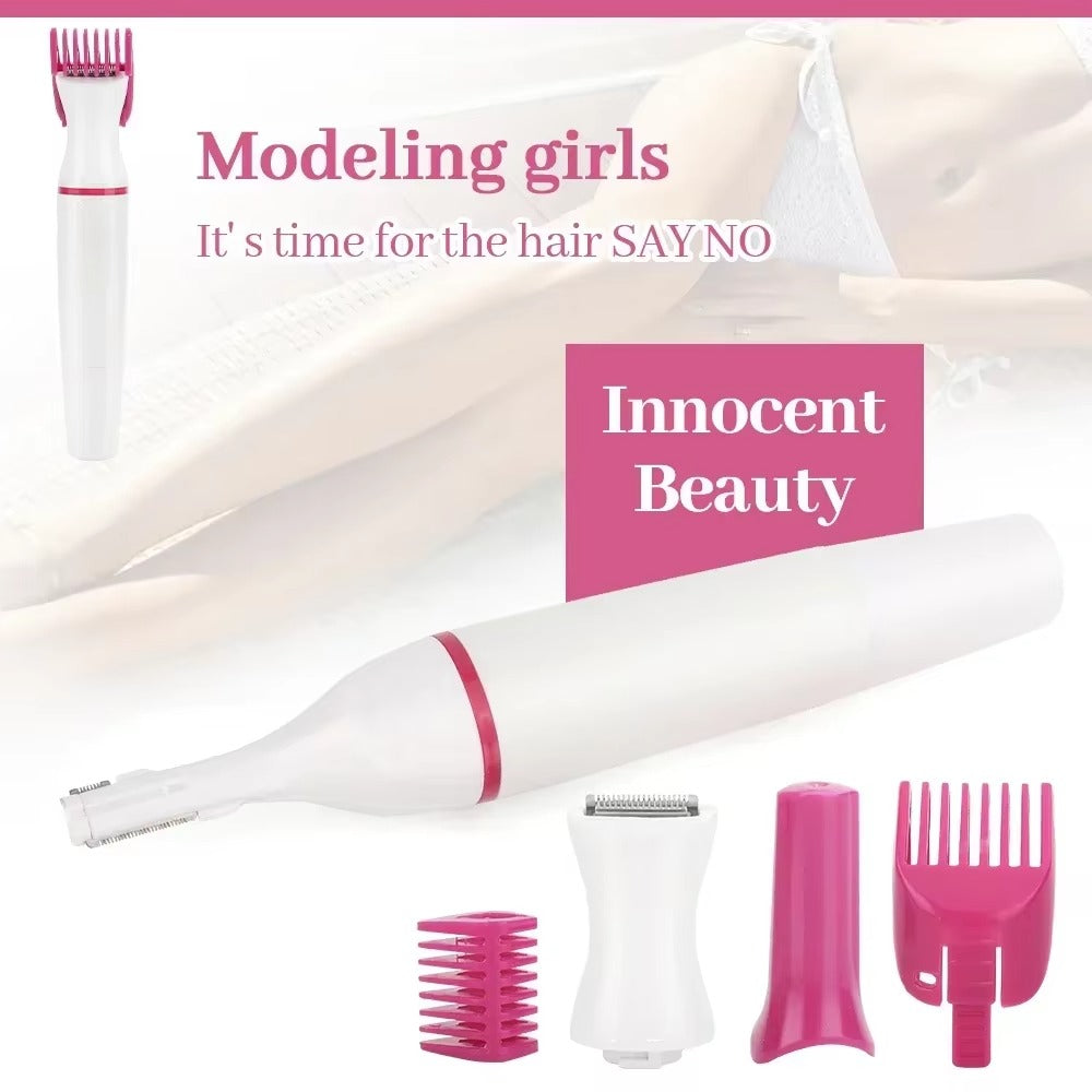 5-in-1 Electric Bikini Trimmer for Women – Precision Body & Facial Hair Grooming Kit