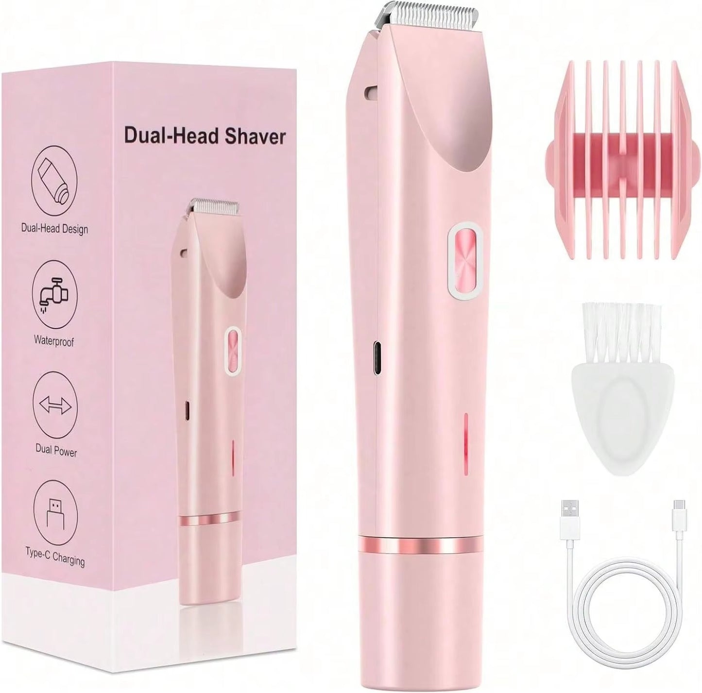 Dual-Head Electric Eyebrow Trimmer – USB Rechargeable Precision Facial Hair Remover