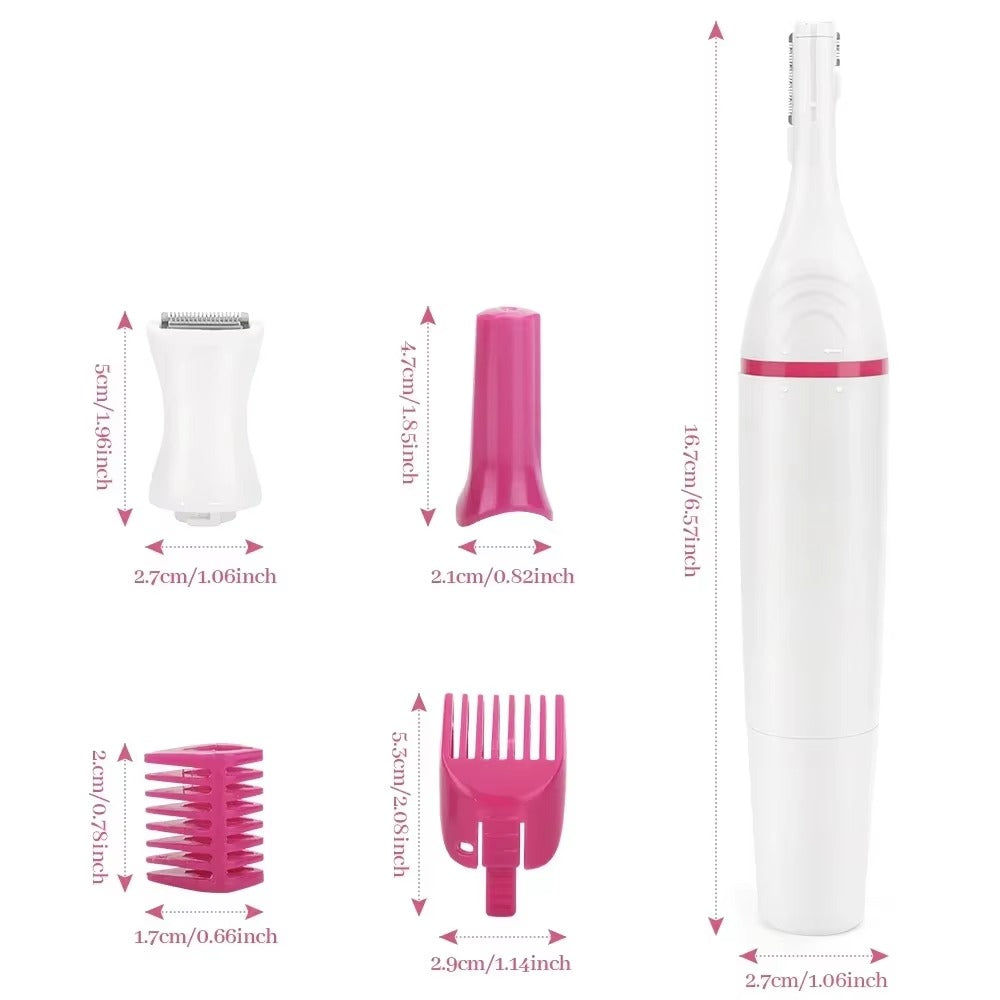 5-in-1 Electric Bikini Trimmer for Women – Precision Body & Facial Hair Grooming Kit